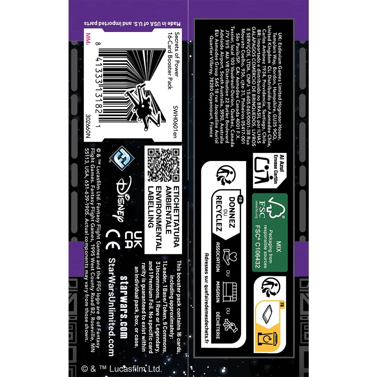 Star Wars Unlimited Secrets of Power Booster 16 Karten