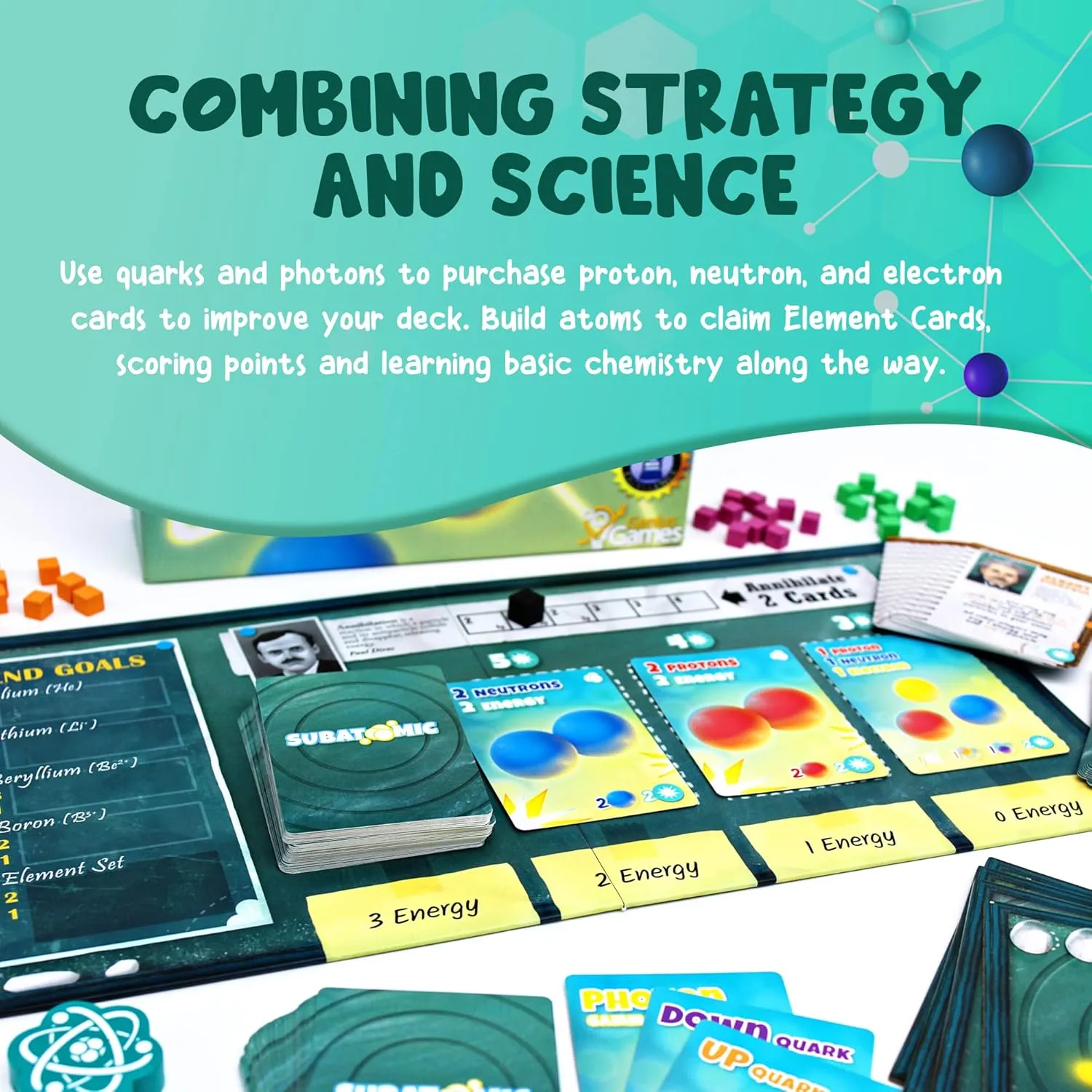Genius Games Subatomic 2nd Edition Brettspiel Chemie Deckbau