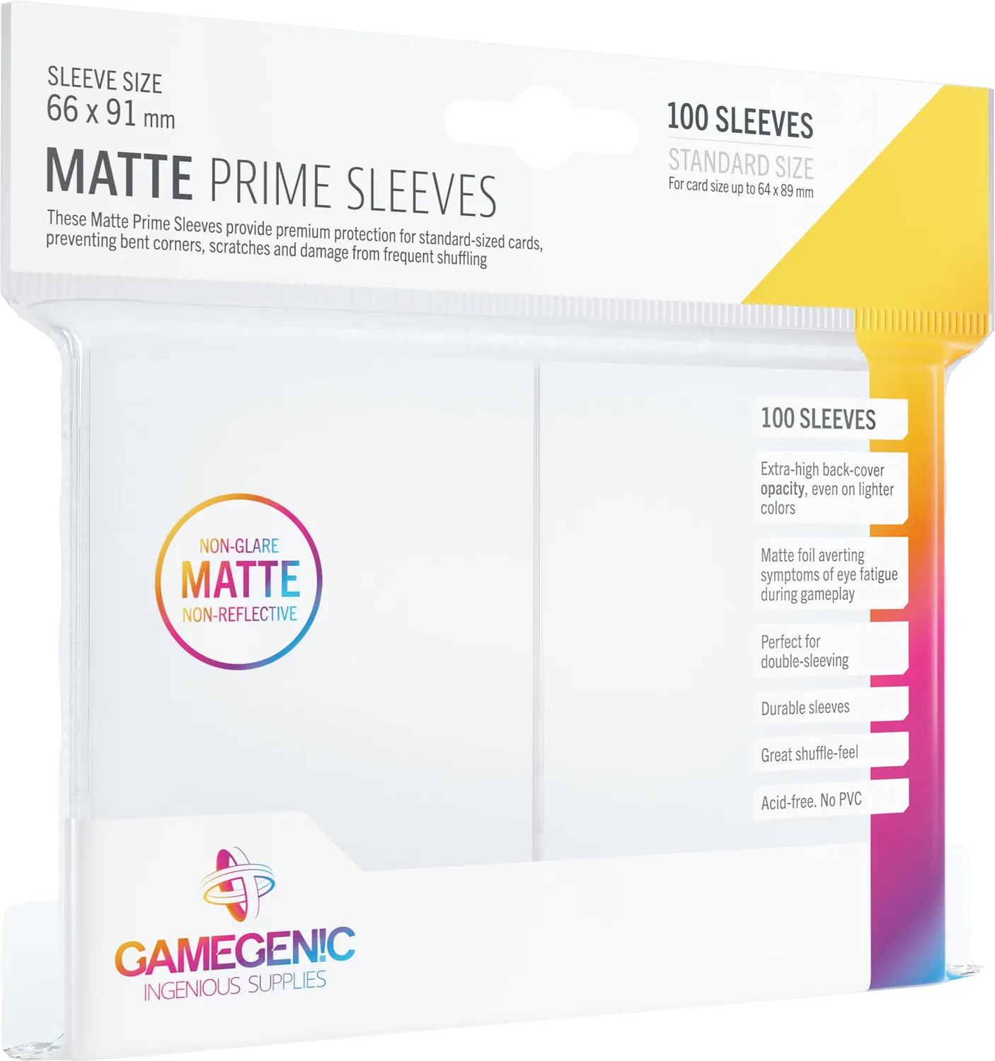 Gamegenic Matte Prime Kartenhüllen Schwarz 100 Stück