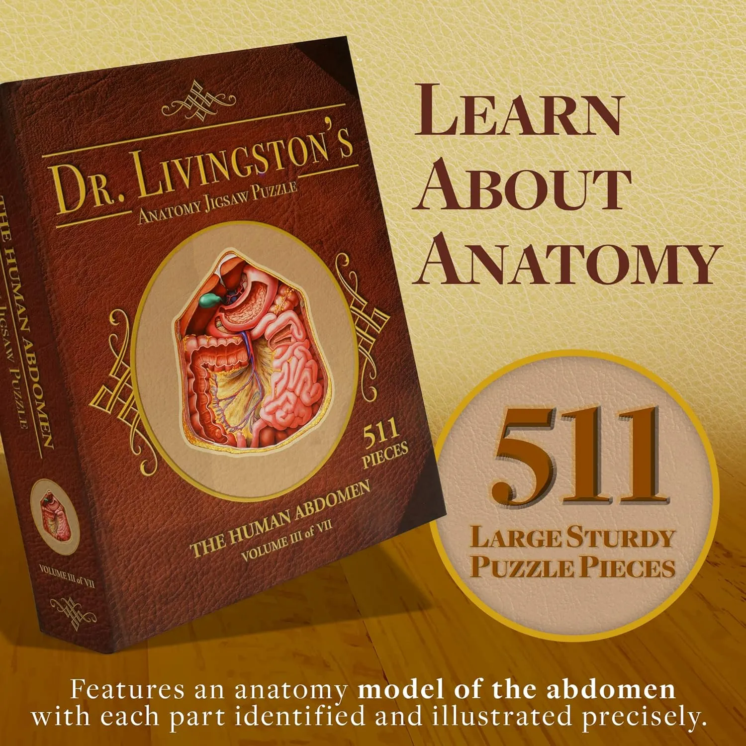 Genius Games Dr Livingston's Abdomen Anatomie-Puzzle 511 Teile