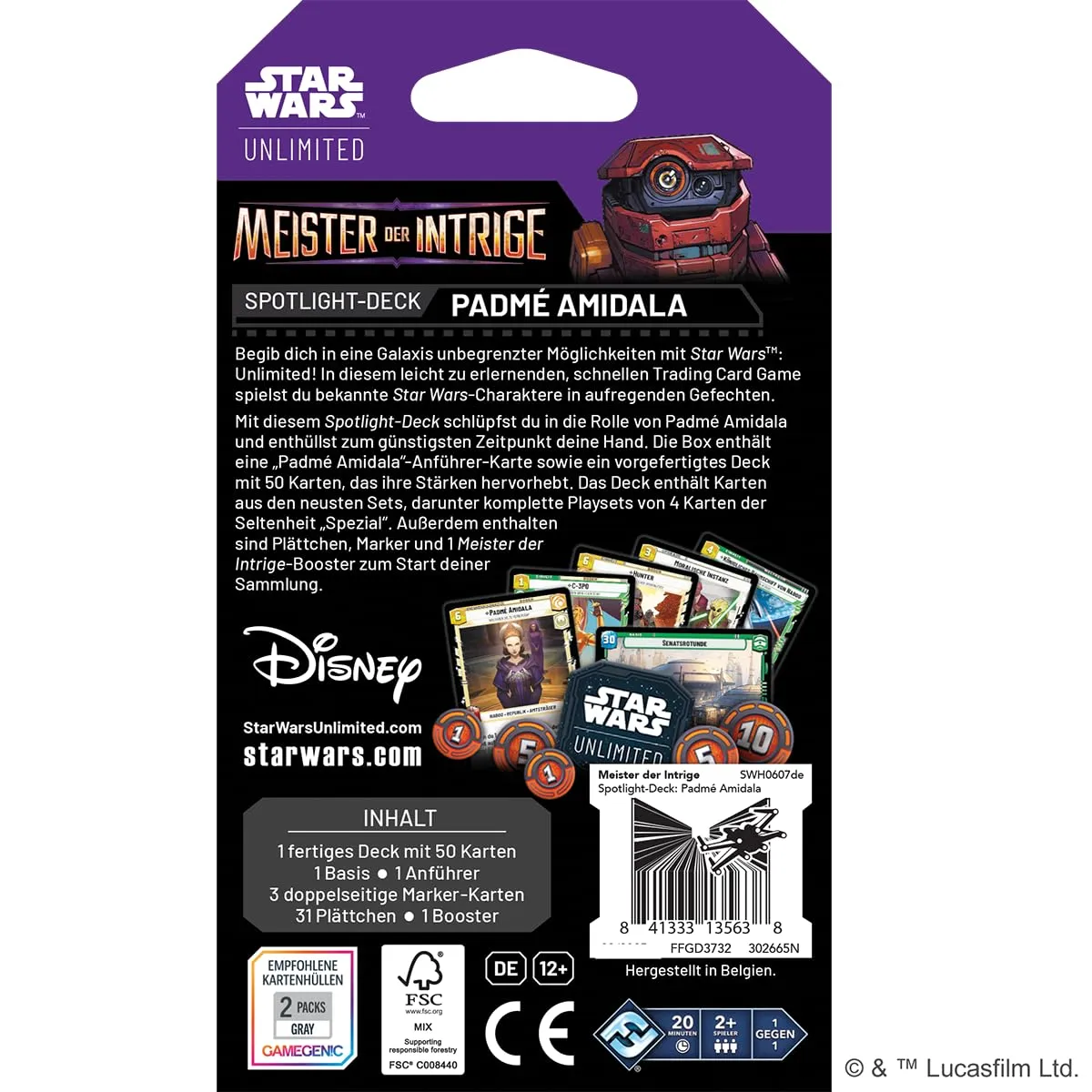 Asmodee Star Wars Unlimited Meister der Intrige Spotlight Deck Padmé