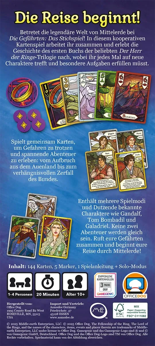 Der Herr der Ringe Die Gefährten Stichspiel Kartenspiel kooperativ