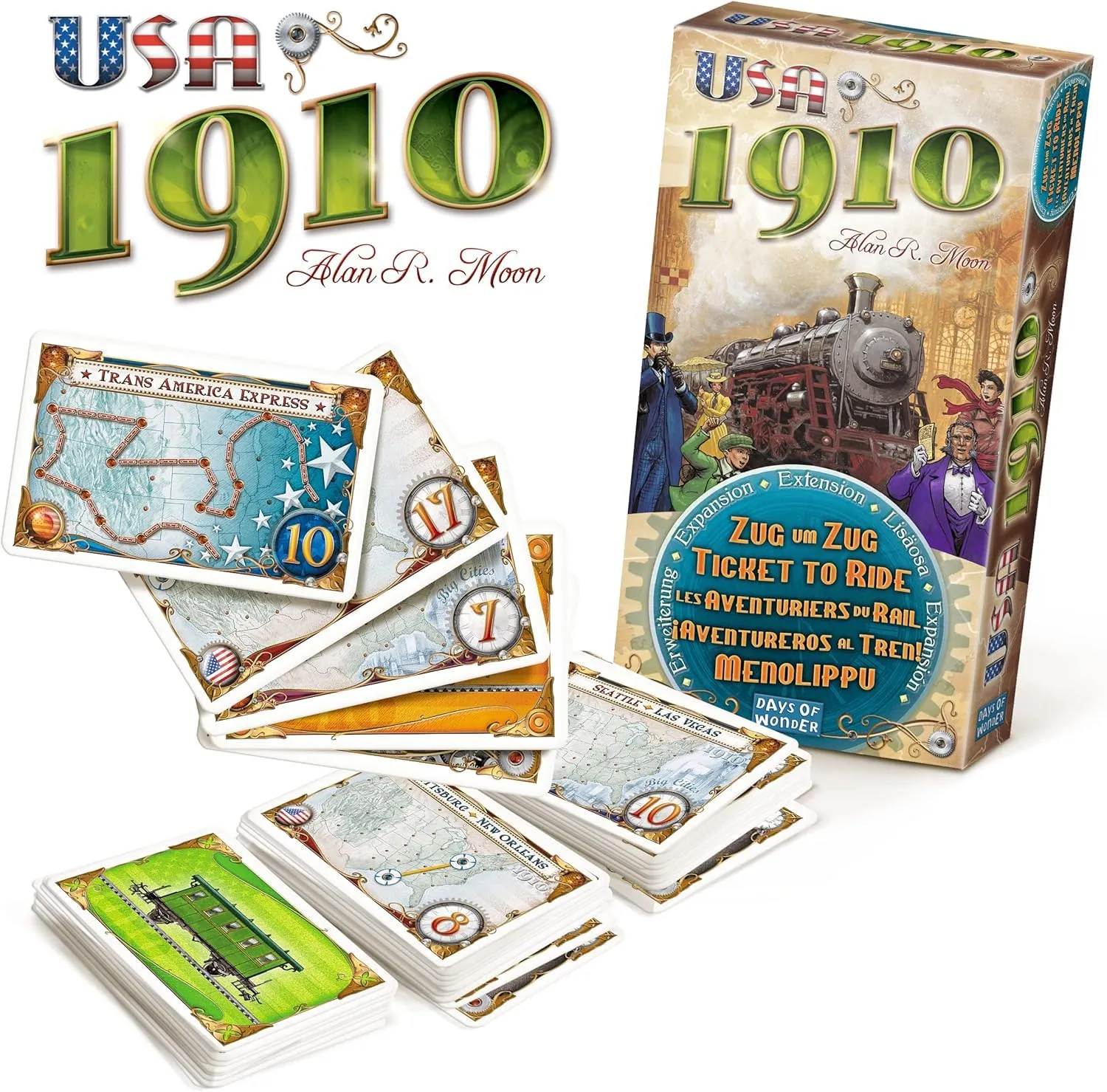 Asmodee Zug um Zug USA 1910 Erweiterung Zielkarten