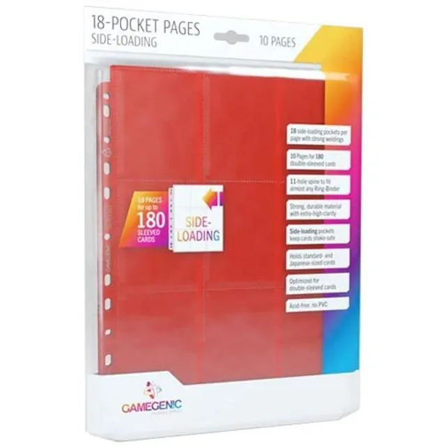 Gamegenic Sideloading 18-Pocket Pages Rot 10 Stück