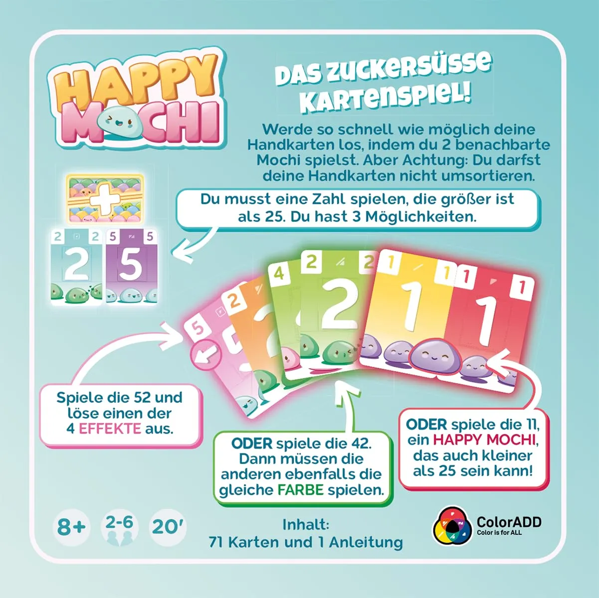 Asmodee Happy Mochi Kartenspiel Deutsch 2-6 Spieler