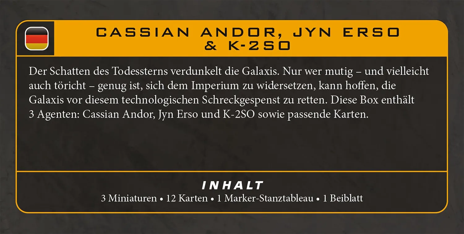 Asmodee Star Wars: Legion Cassian Andor Jyn Erso K-2SO Erweiterung