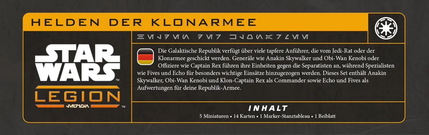 Star Wars Legion Helden der Klonarmee Erweiterung Tabletop Multilingual