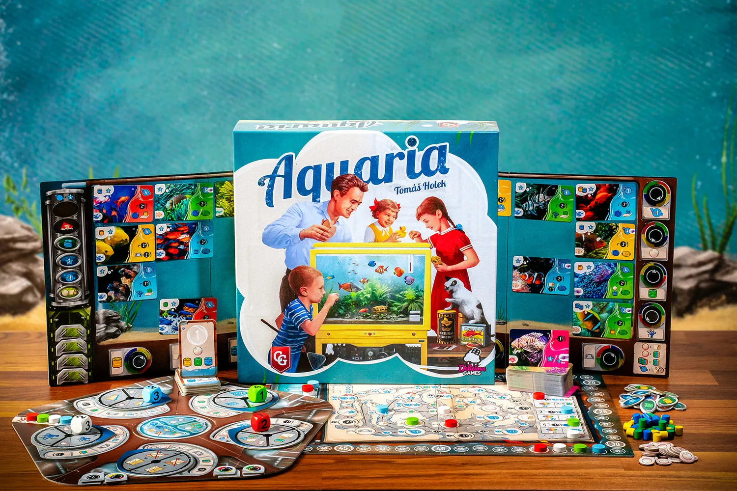 Capstone Games Aquaria Brettspiel Aquarium-Strategie