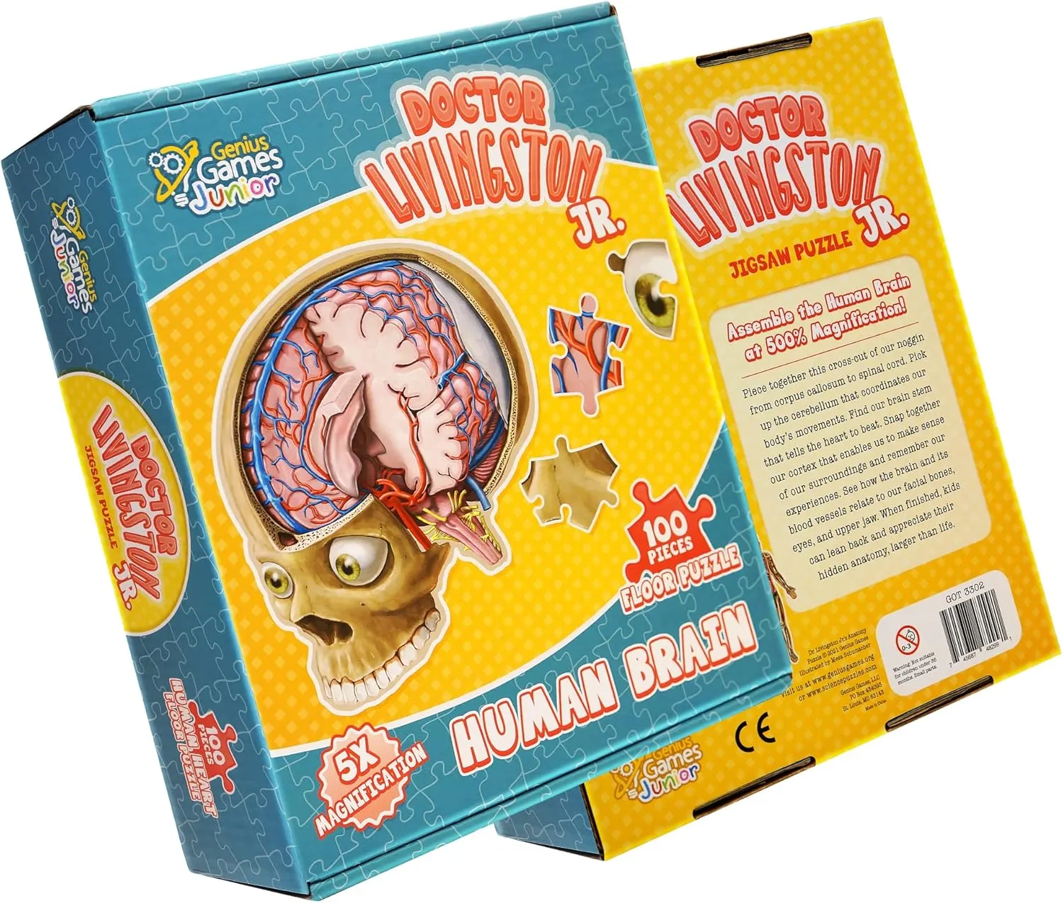 Genius Games Dr Livingston's Jr Gehirn Bodenpuzzle 100 Teile