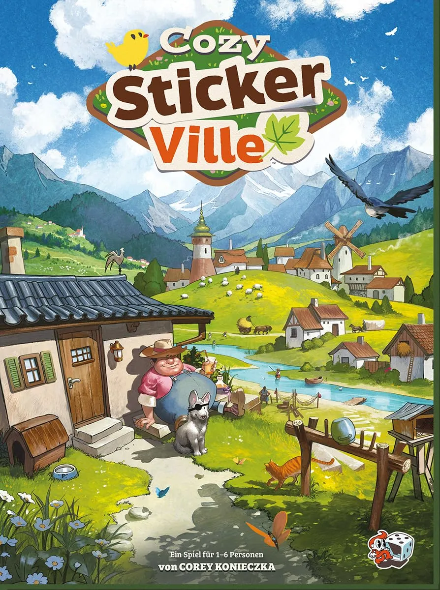 Asmodee Cozy Stickerville Familienspiel Deutsch ab 8 Jahren