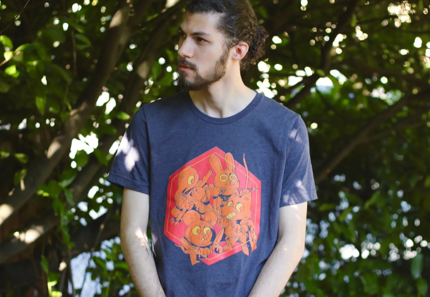 Leder Games Root Woodland Alliance T-Shirt Heather Navy Baumwolle
