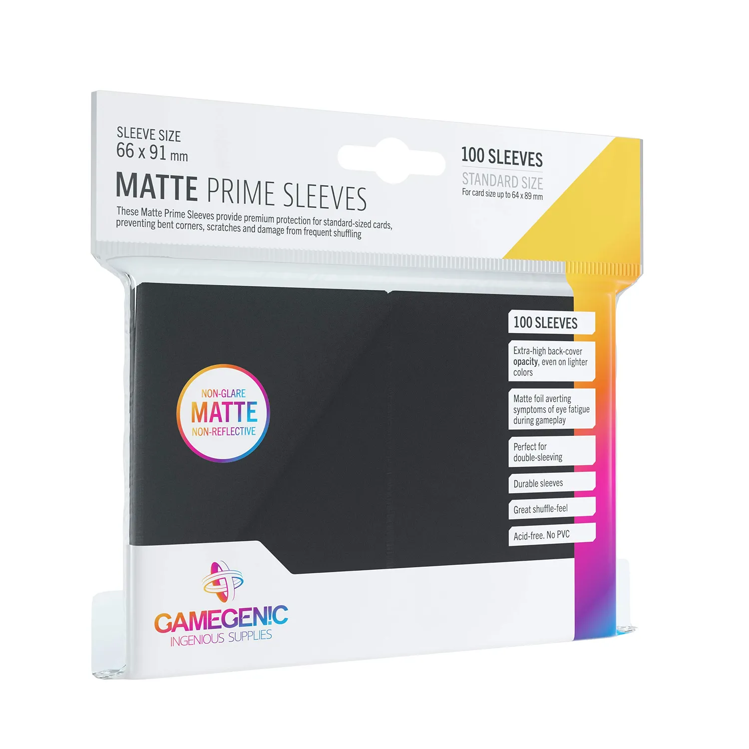 Gamegenic Matte Prime Kartenhüllen Schwarz 100 Stück