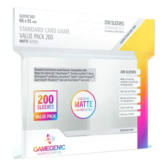 Gamegenic Matte Standard Kartenhüllen 200 Stück Value Pack