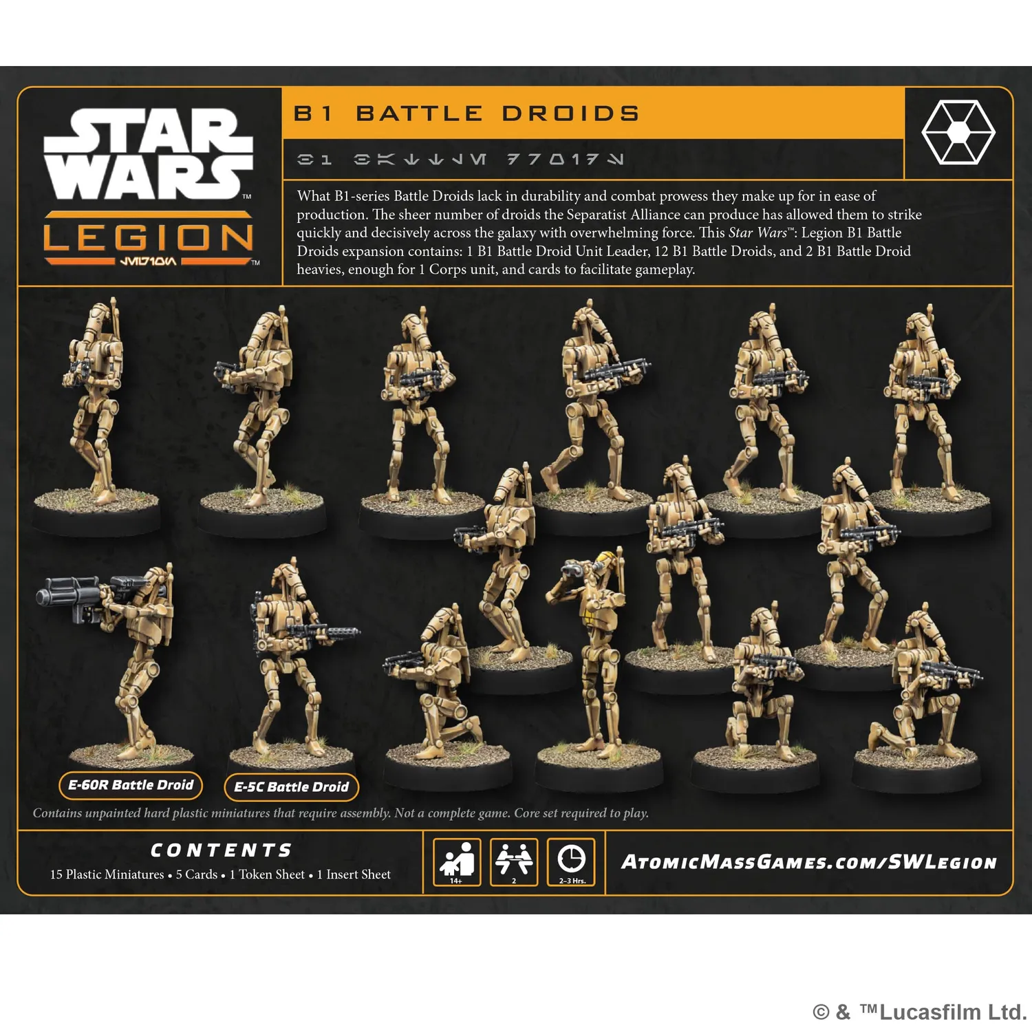 Asmodee Star Wars Legion B1 Battle Droids Erweiterung 15 Figuren