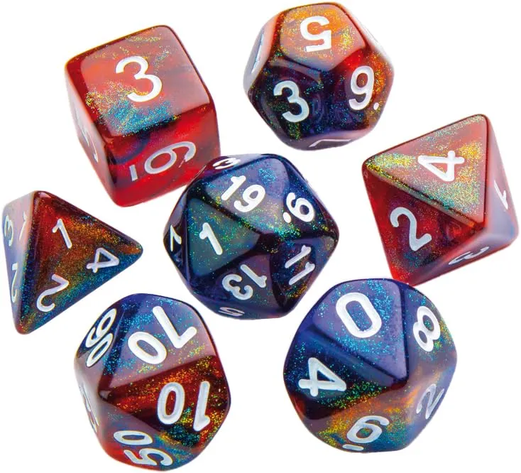 Gamegenic Galaxy Mars Würfelset 7-teilig Resin rot