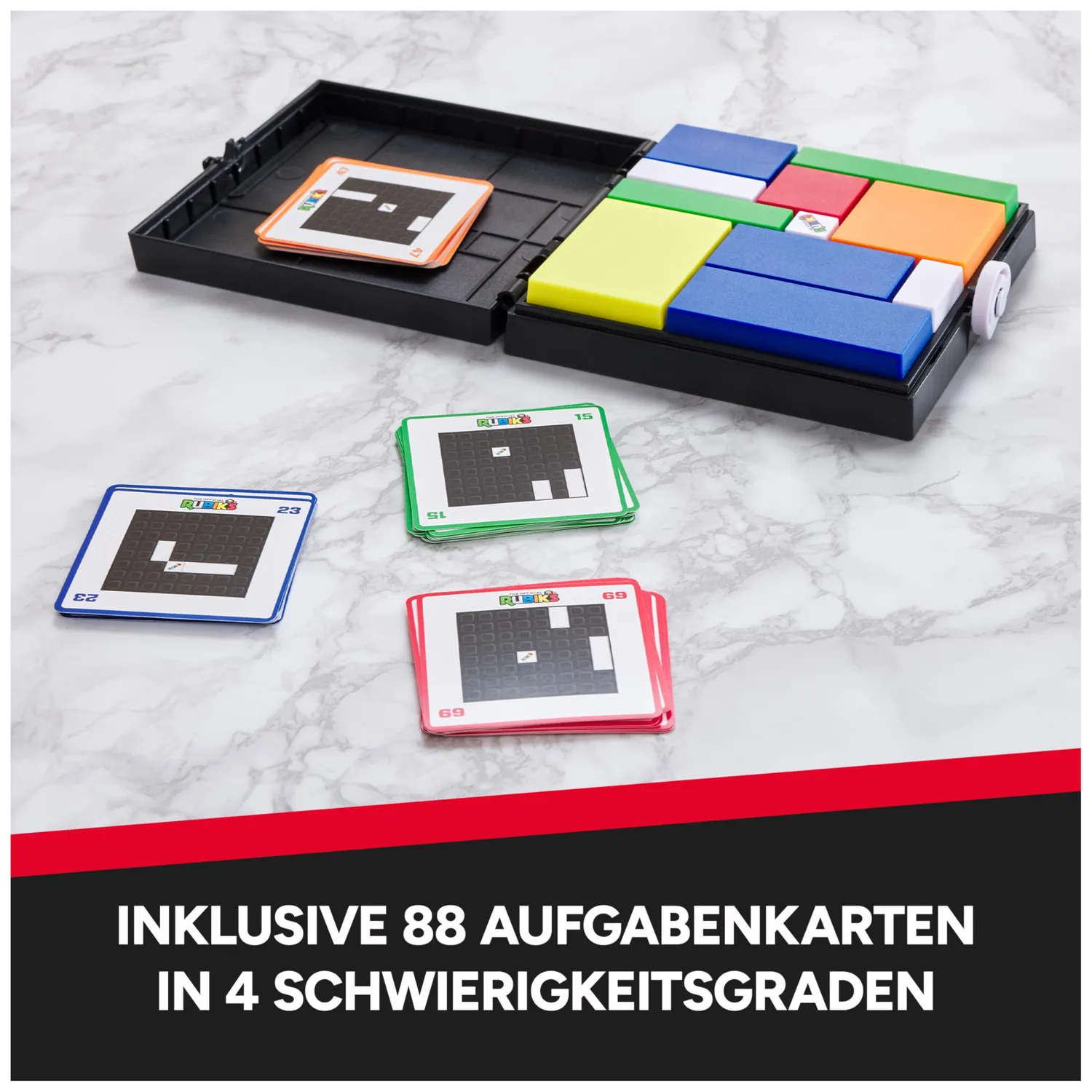 Rubik's Gridlock Knobelspiel mit 88 Aufgaben solo und Team