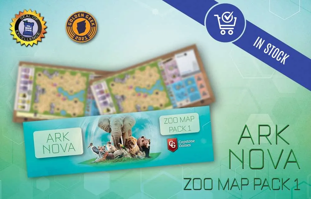 Capstone Games Ark Nova Zoo Map Pack 1 Erweiterung Karten