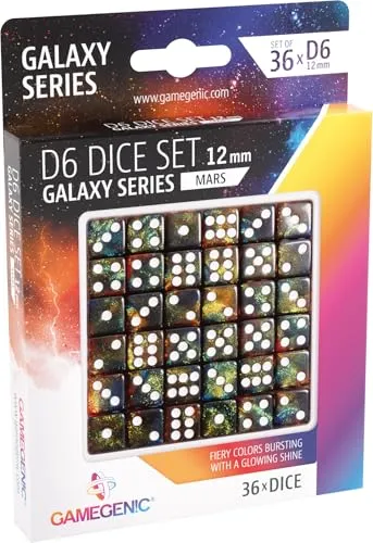 Gamegenic Galaxy Series Mars D6 Würfelset 12 mm 36 Acryl-Würfel