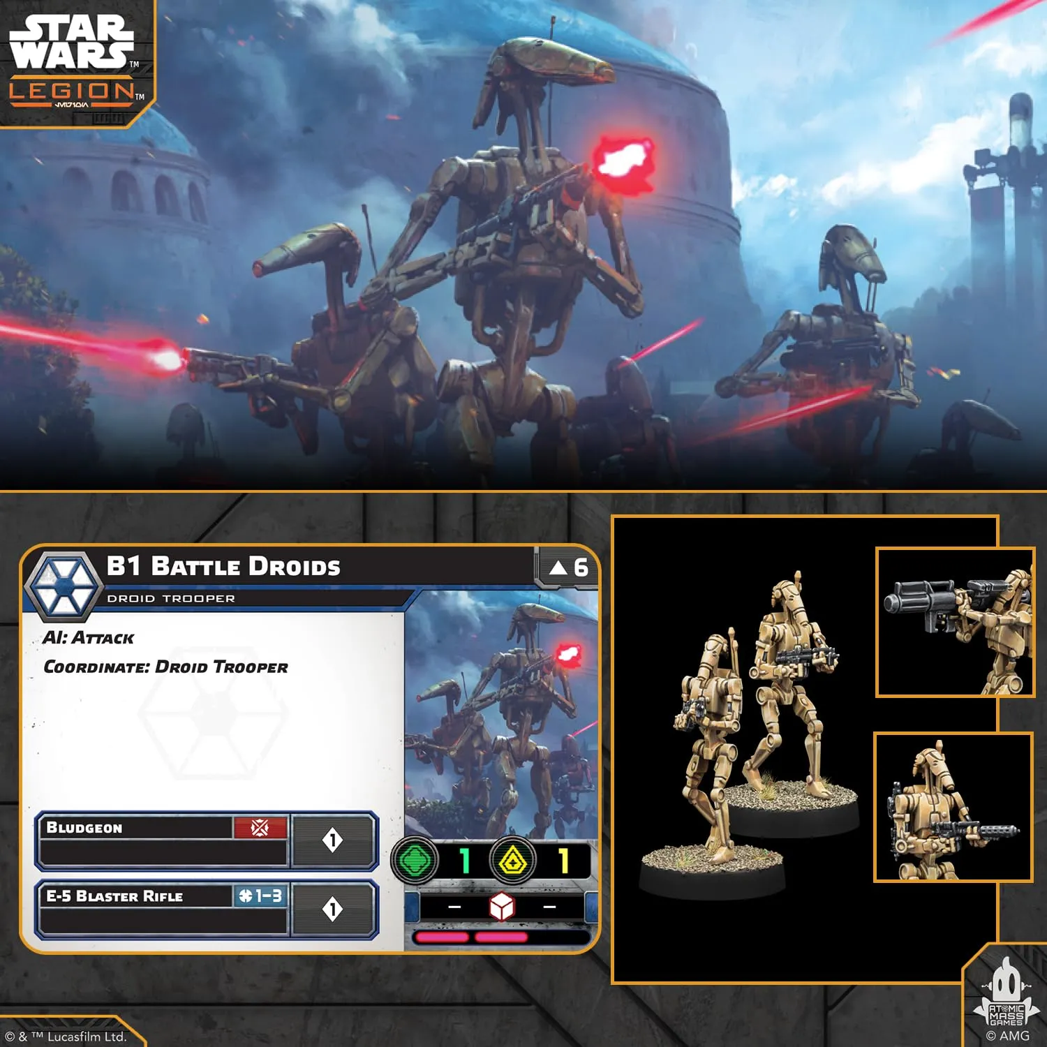 Asmodee Star Wars Legion B1 Battle Droids Erweiterung 15 Figuren