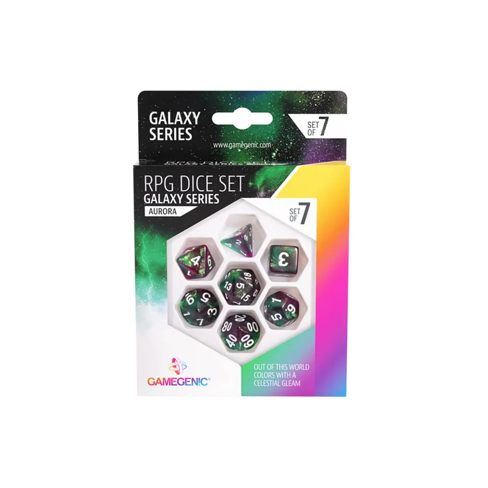 Gamegenic Galaxy Aurora RPG Würfelset 7-teilig Schimmer