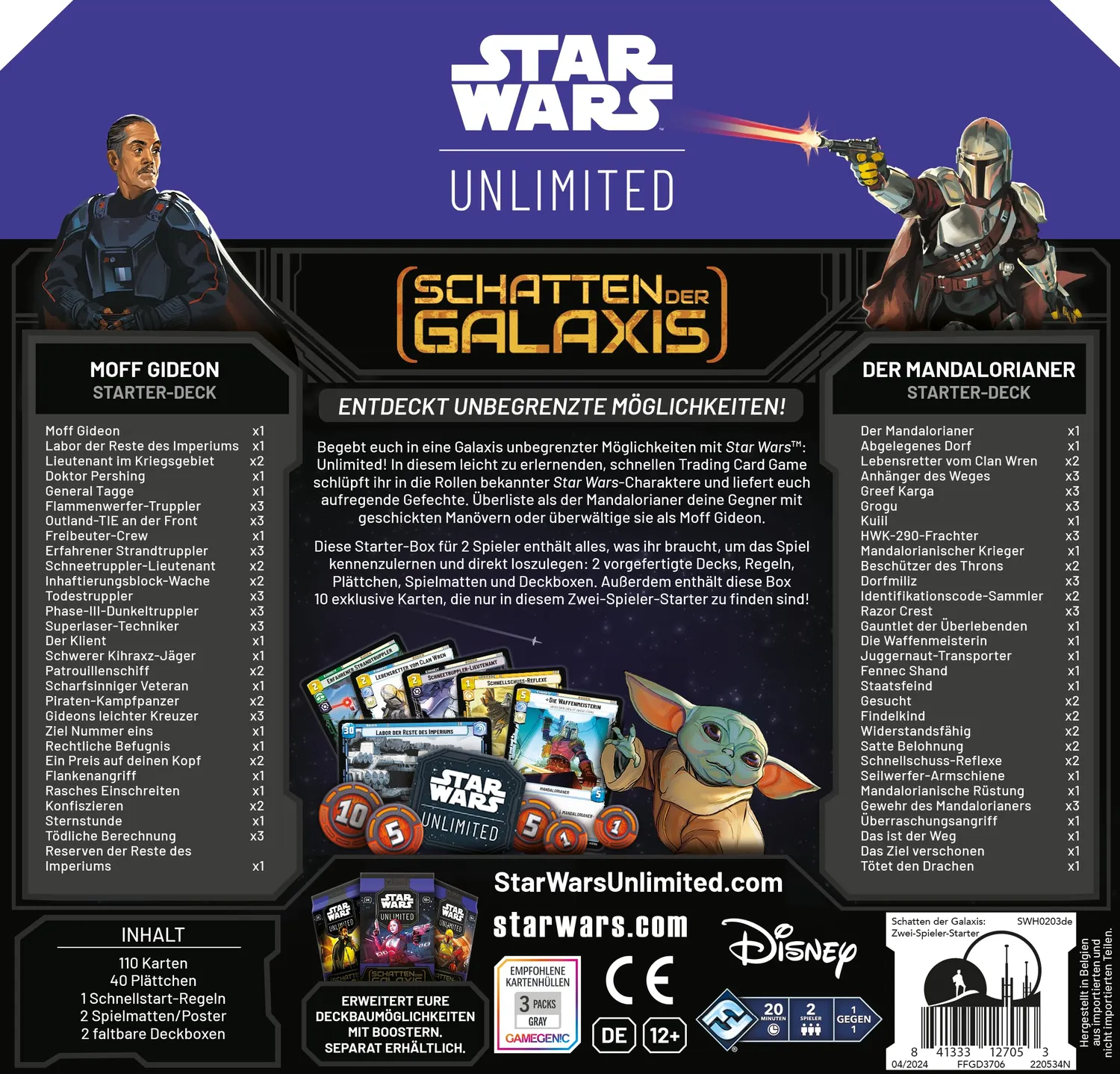 Star Wars Unlimited Schatten der Galaxis Starter 2 Decks Deutsch