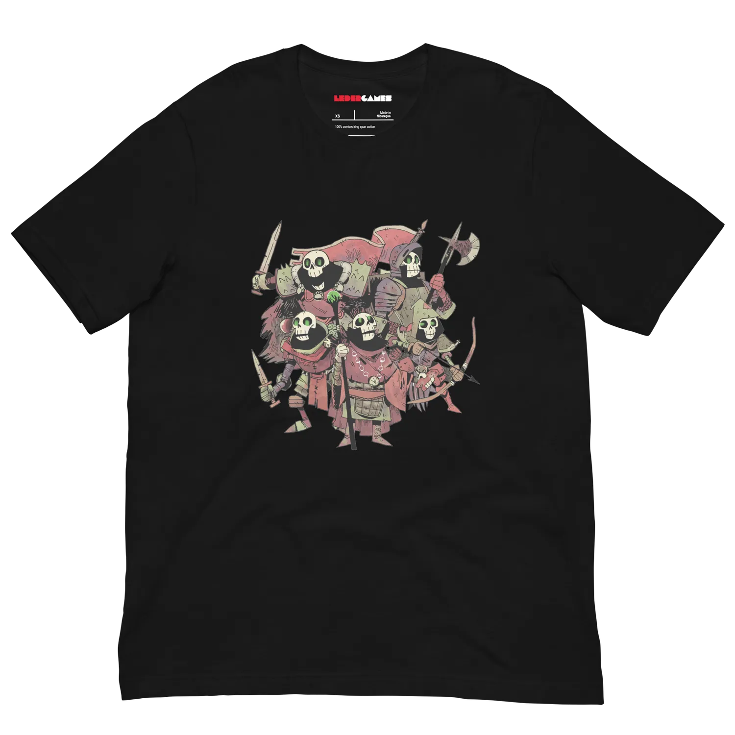 Leder Games Vast Skeleton T-Shirt Schwarz Baumwolle
