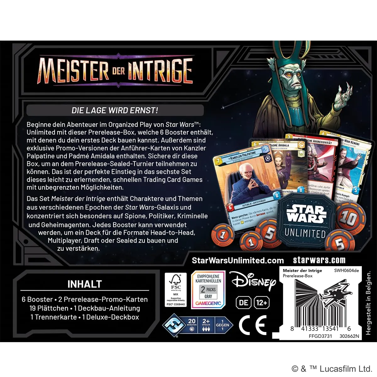 Star Wars Unlimited Meister der Intrige Pre-Release Box Deutsch