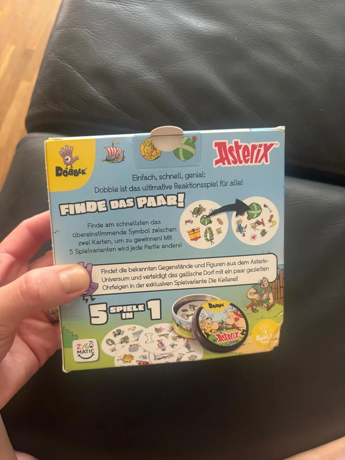 Dobble Asterix Familienspiel Kartenspiel Metalldose