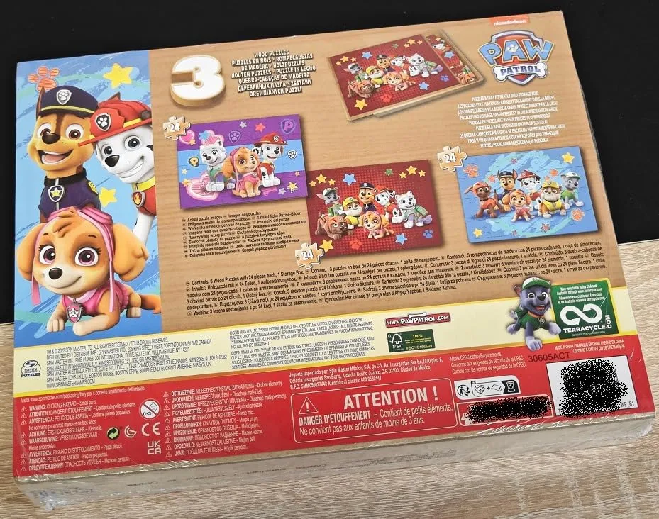 Spin Master PAW Patrol Holzpuzzle 3er Set 24 Teile
