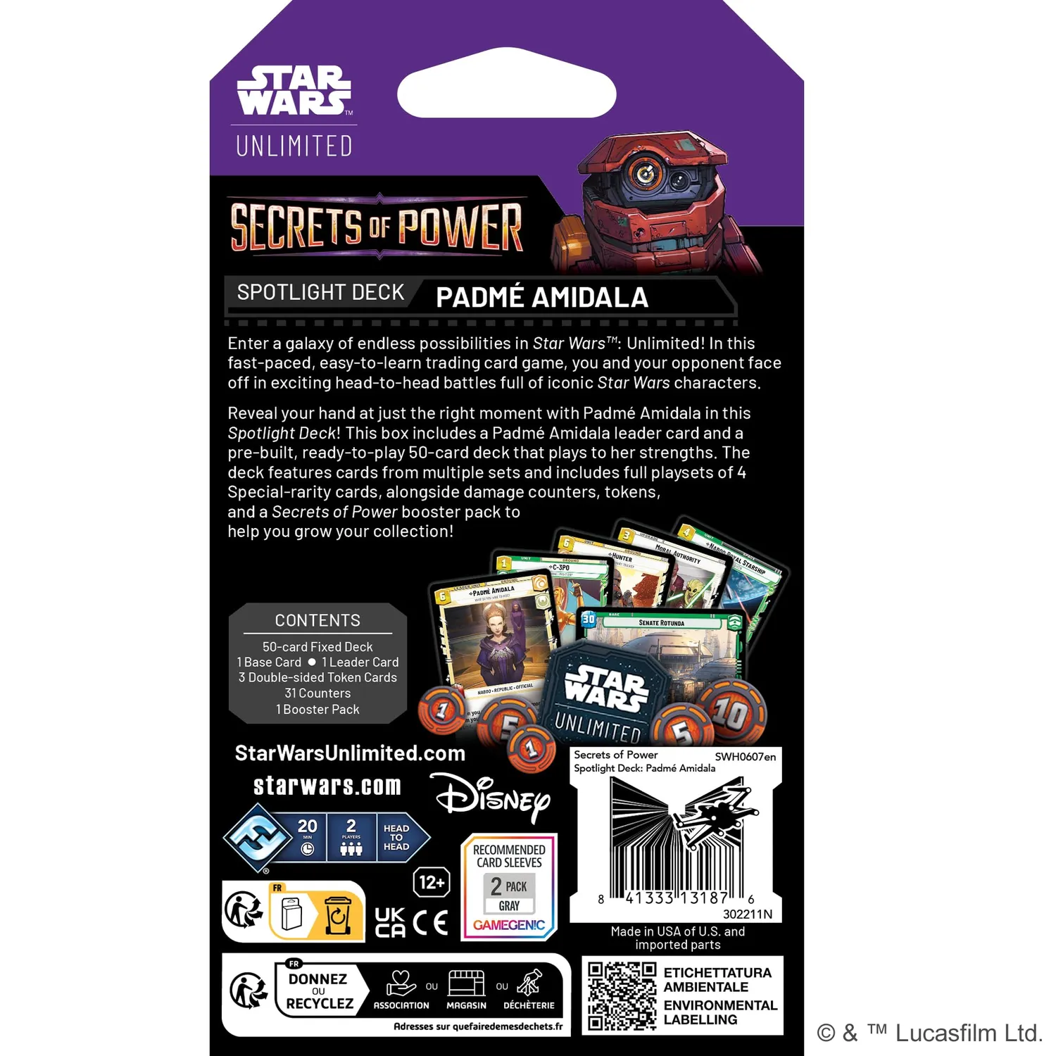 Star Wars Unlimited Secrets of Power Spotlight Deck Padmé TCG
