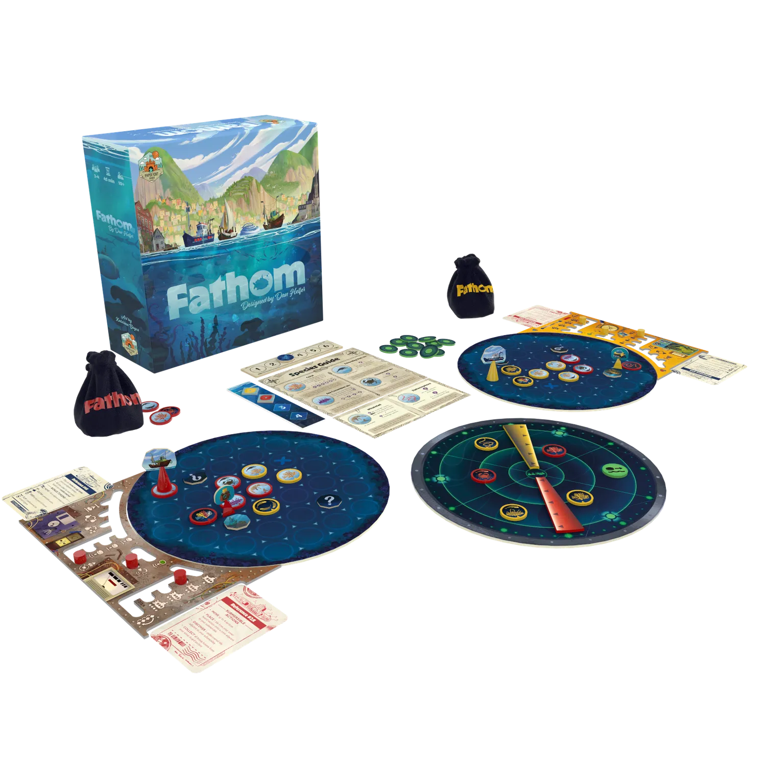 Paper Fort Fathom Brettspiel Tiefsee Legespiel Deutsch