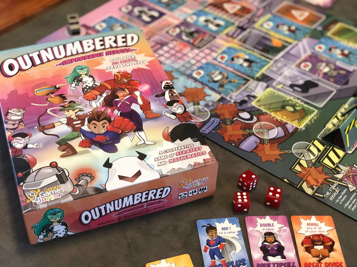 Genius Games Outnumbered Brettspiel Helden Mathe