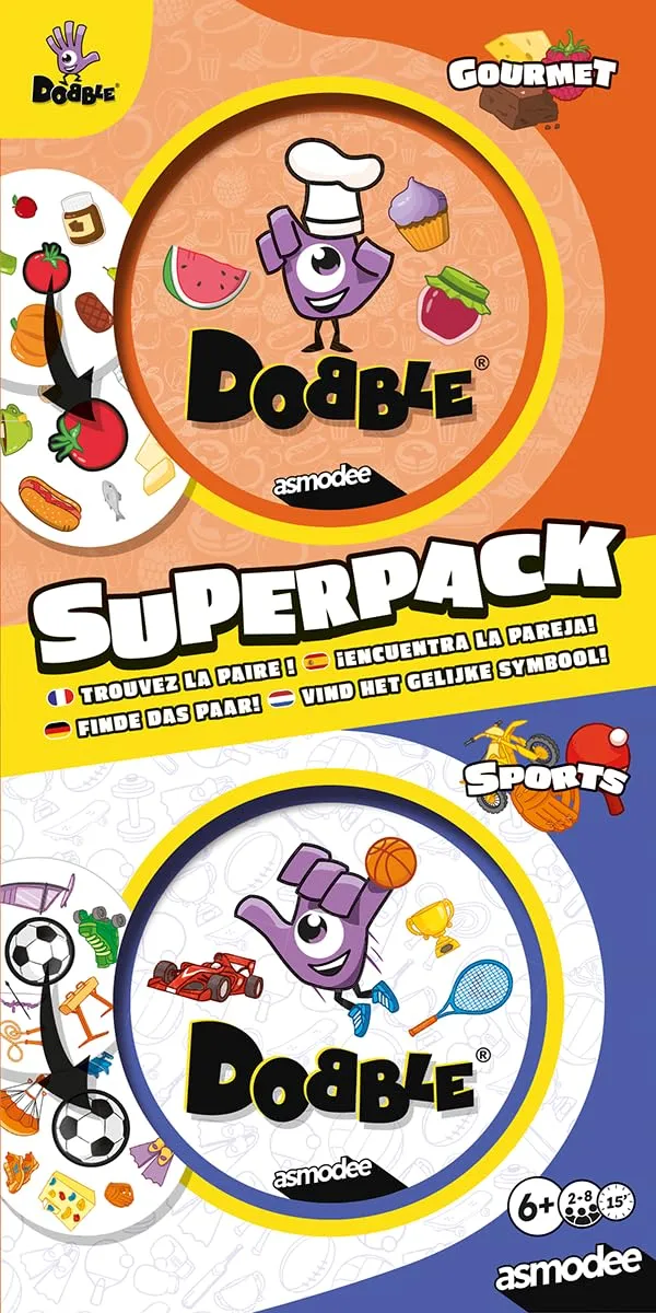 Dobble Superpack Sports Gourmet Kartenspiel 2er-Set