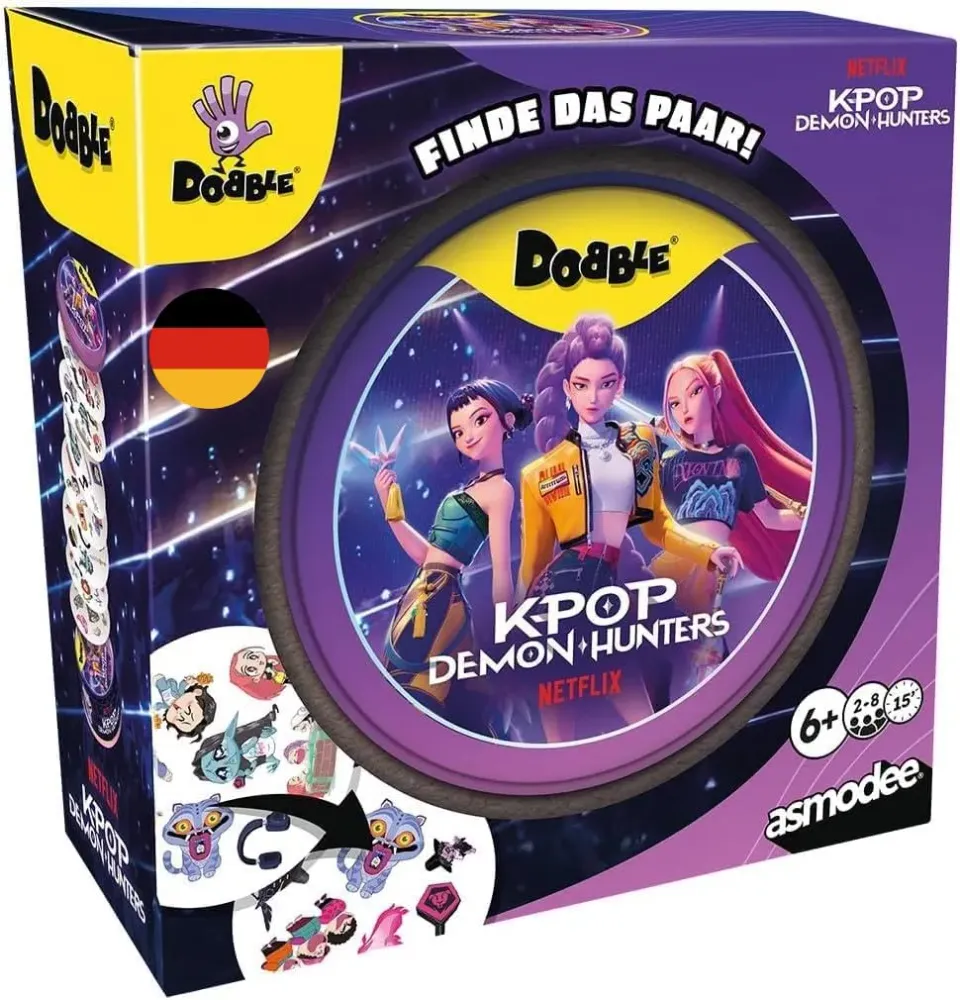 Asmodee Dobble K-Pop Demon Hunters Kartenspiel Blechdose