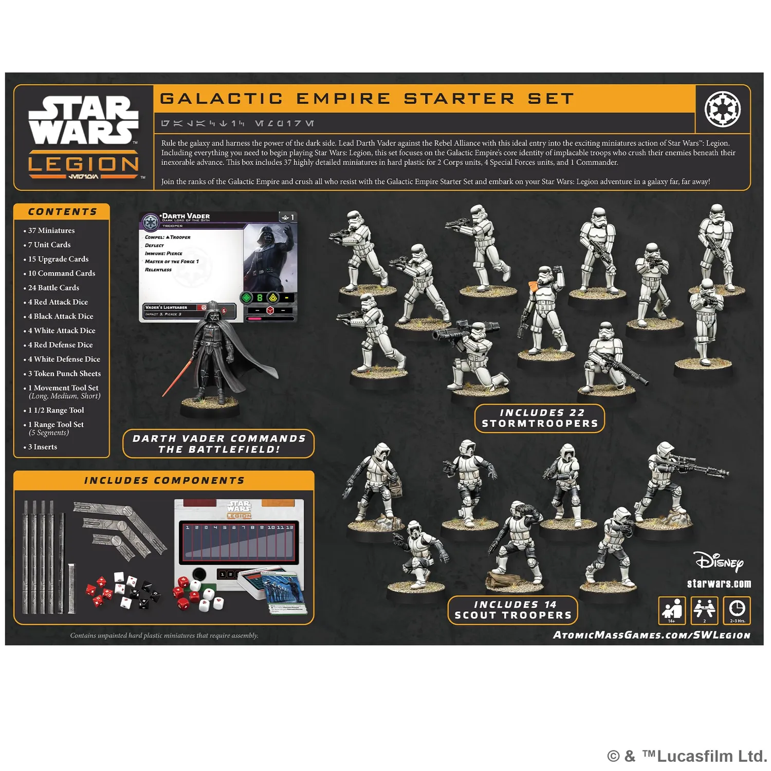 Asmodee Star Wars Legion Galactic Empire Starterset Tabletop 37 Figuren