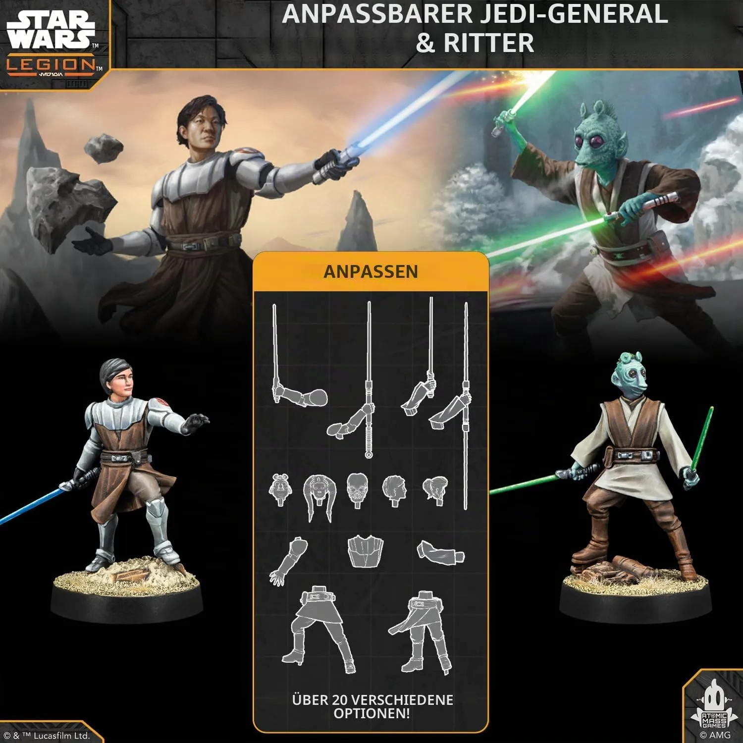 Asmodee Star Wars: Legion Anpassbarer Jedi-General Tabletop-Erweiterung