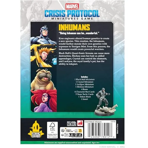 Asmodee Marvel Crisis Protocol Inhumans Affiliation Pack 4 Miniaturen