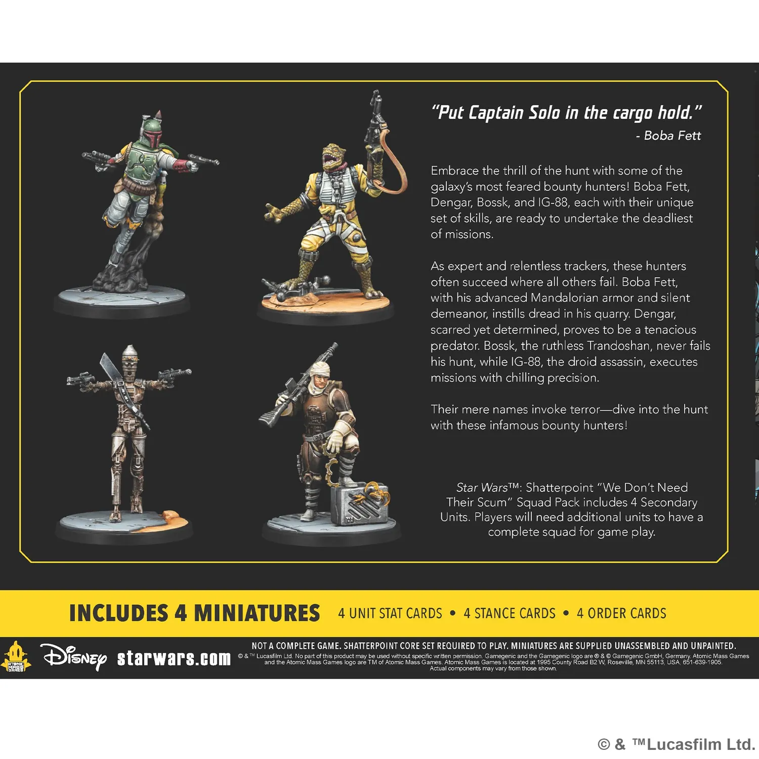 Atomic Mass Games Star Wars Shatterpoint Boba Fett Scum Pack