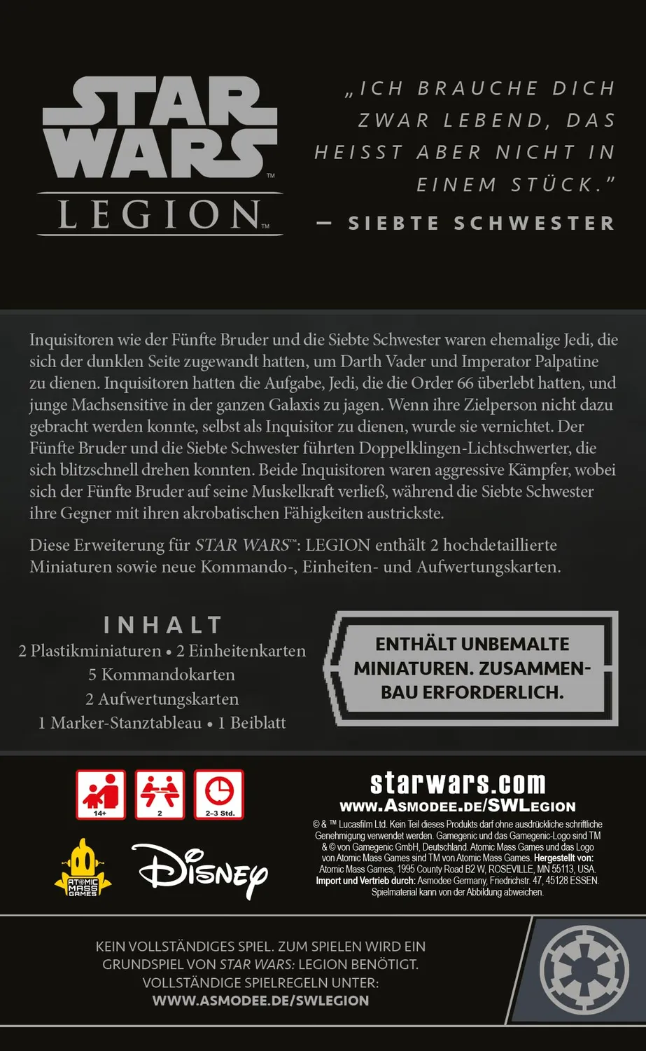 Atomic Mass Games Star Wars Legion Fünfter Bruder Erweiterung dt.