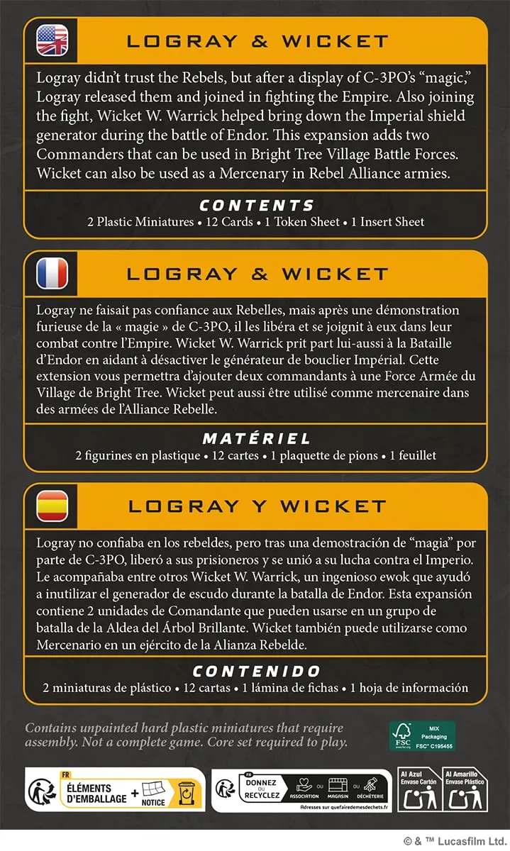 Asmodee Star Wars Legion Logray Wicket Erweiterung Rebellen Ewoks