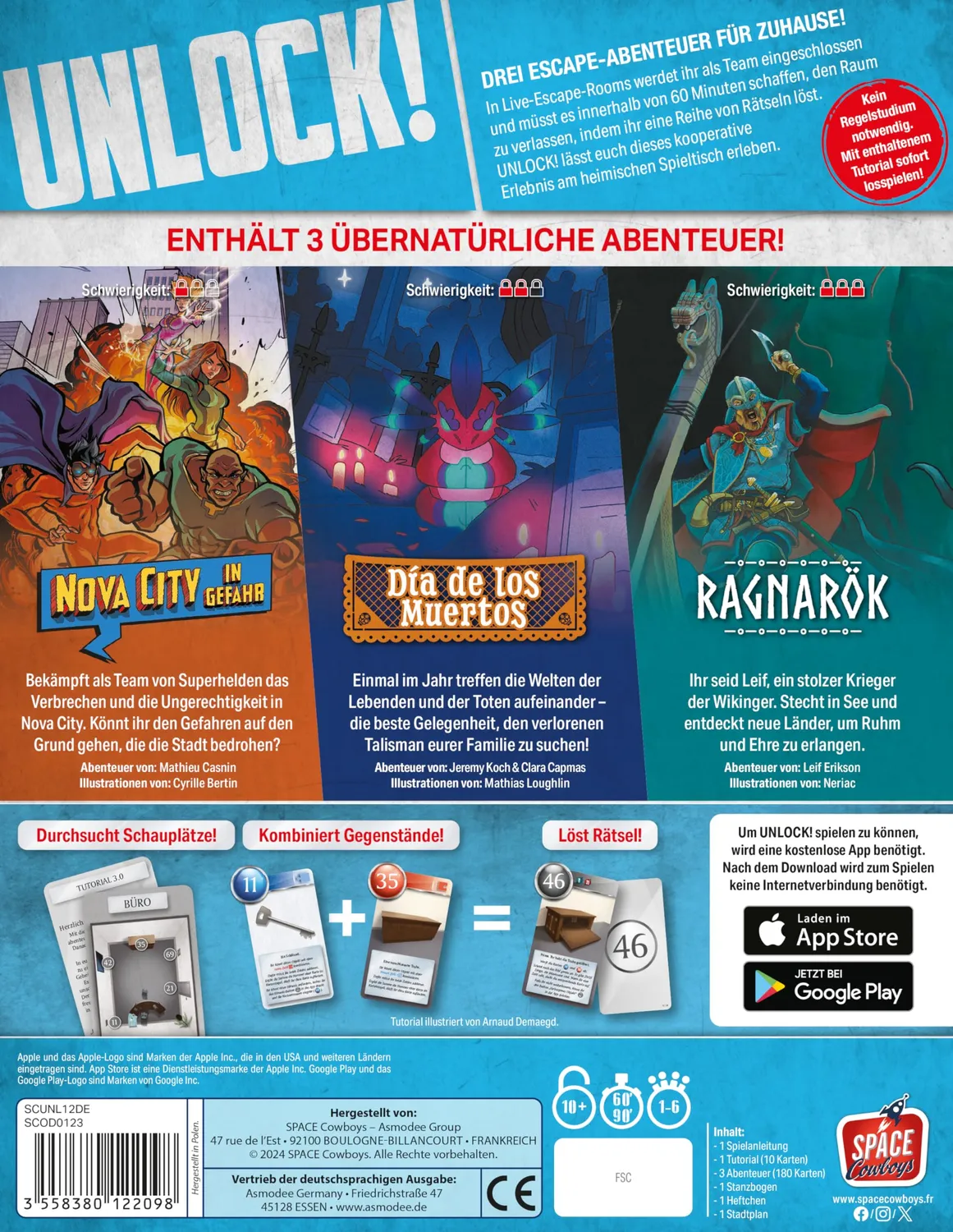 Asmodee Unlock Supernatural Adventures Familienspiel deutsch
