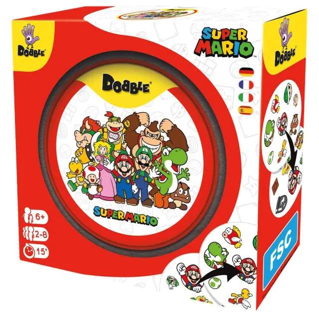 Asmodee Dobble Super Mario Kartenspiel Blechdose