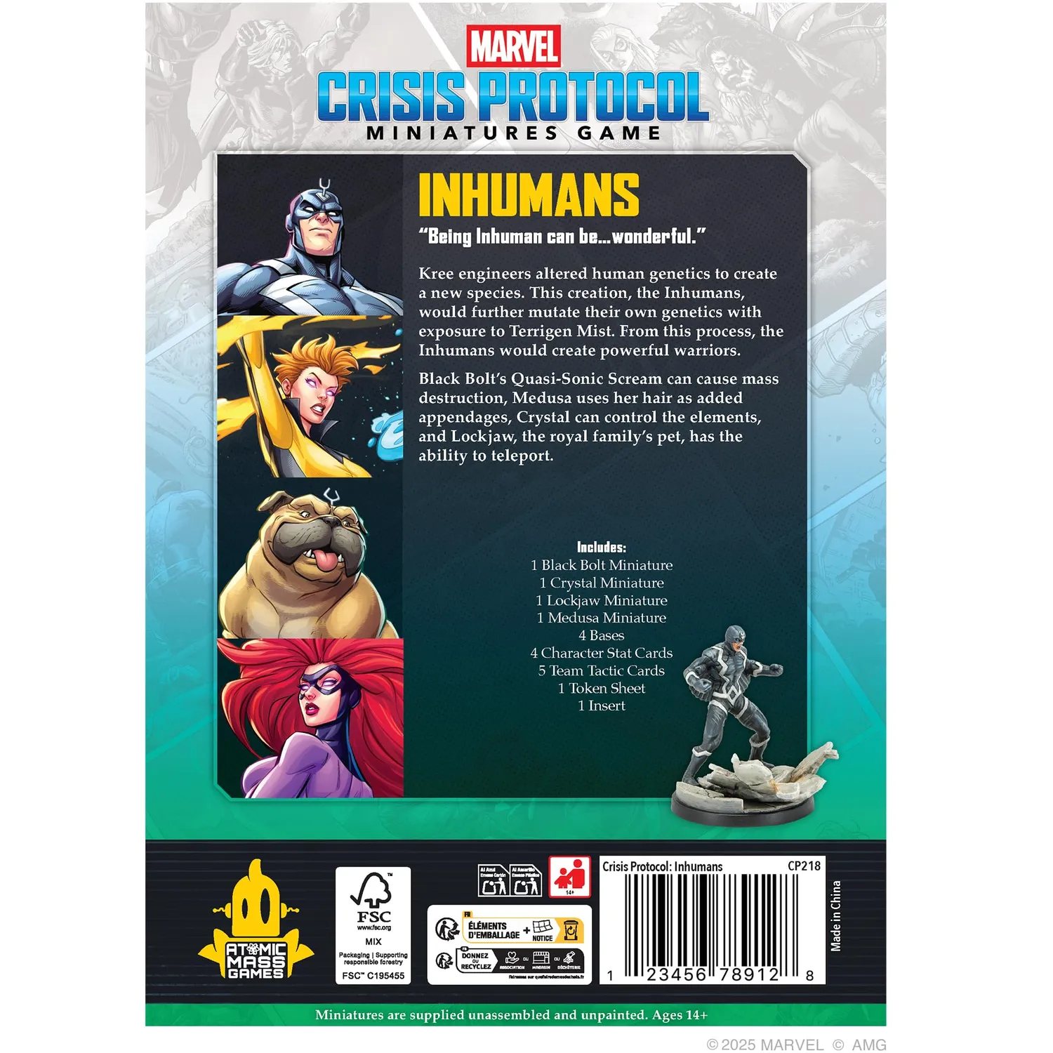 Asmodee Marvel Crisis Protocol Inhumans Affiliation Pack 4 Miniaturen