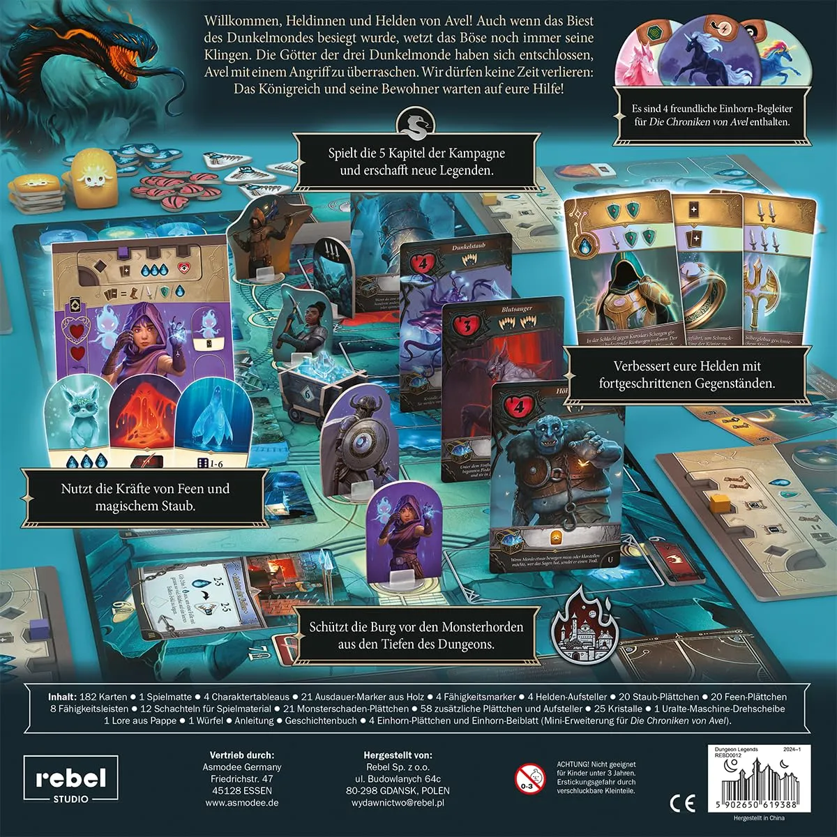 Asmodee Dungeon Legends Kennerspiel Deckbuilding Deutsch