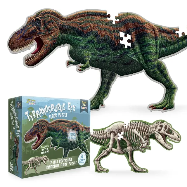 Genius Games Turn N Learn Tyrannosaurus Rex Bodenpuzzle Glow