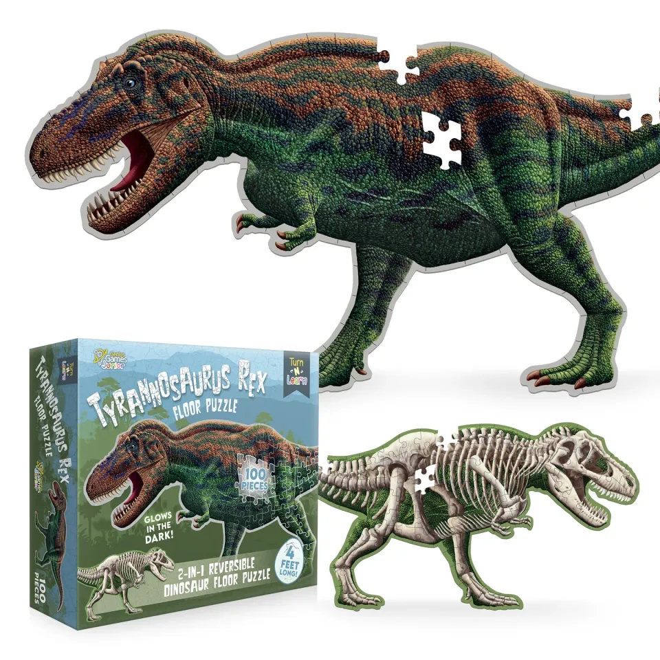 Genius Games Turn N Learn Tyrannosaurus Rex Bodenpuzzle Glow
