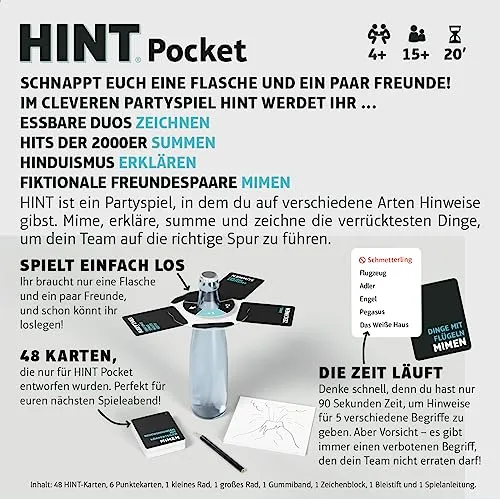 HINT Pocket Partyspiel Deutsch 48 Karten