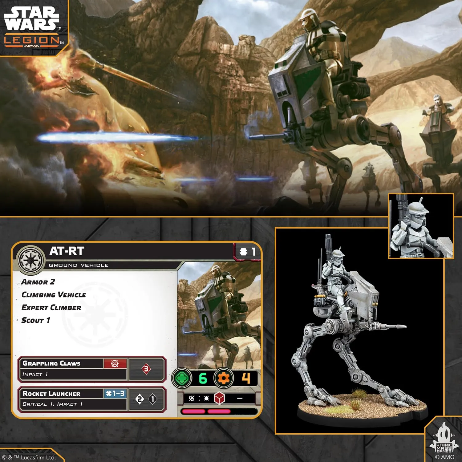 Star Wars Legion Republic AT-RT Erweiterung Tabletop Multilingual