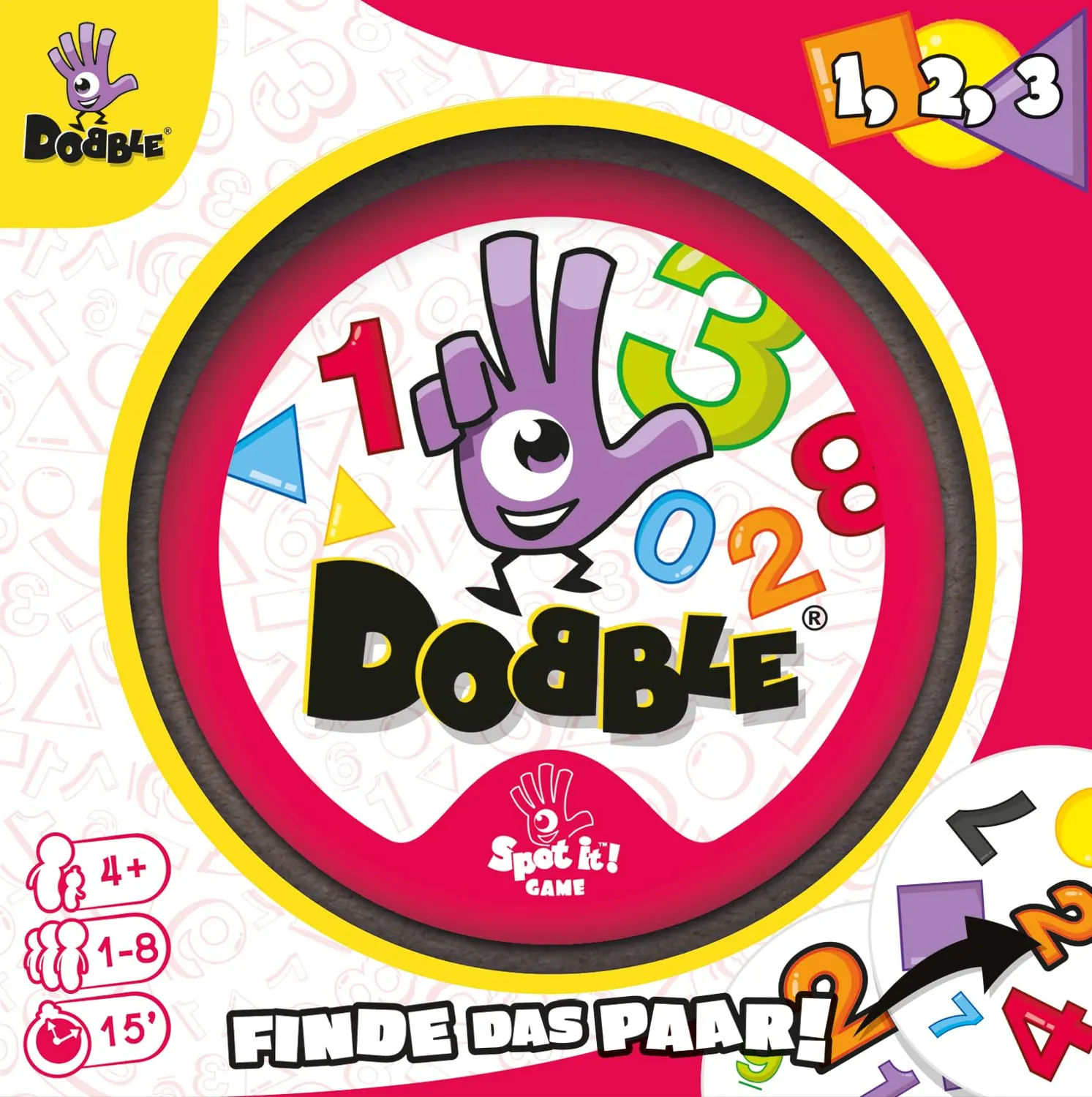 Asmodee Dobble 1 2 3 Kinderspiel deutsch Blechdose