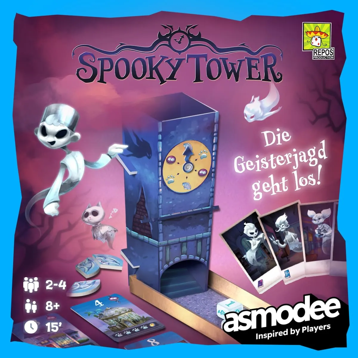 Space Cow Spooky Tower Familienspiel Deutsch 2-4 Spieler Gruselturm